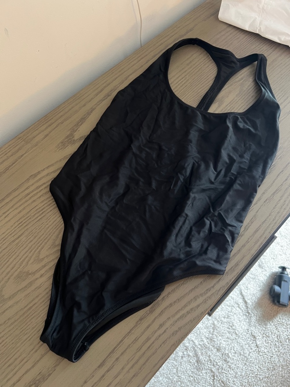 aerie Black Racerback One-Piece Swimsuit